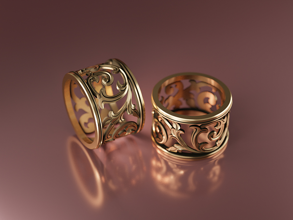 Decorative Ring. Jewellery 3D Rendering.